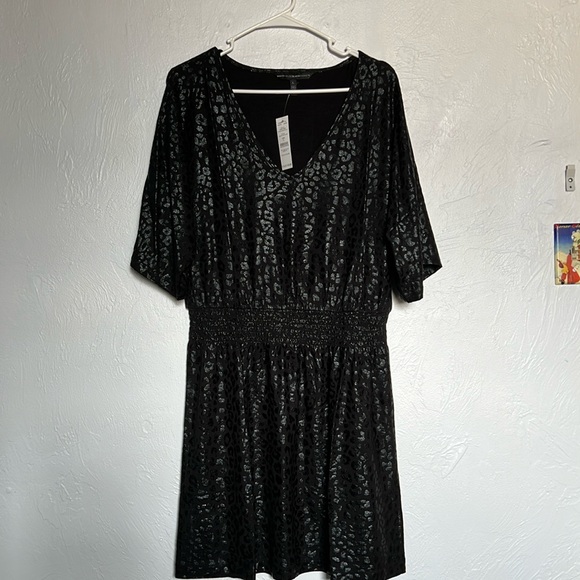 White House Black Market Black Leopard Print Dress - Picture 1 of 7
